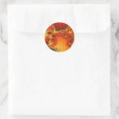 Roodhete vuurplaatsstickers ronde sticker (Tas)