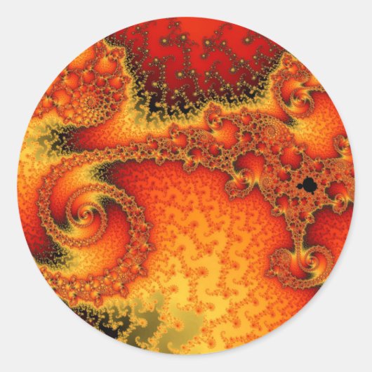 Roodhete vuurplaatsstickers ronde sticker (Voorkant)