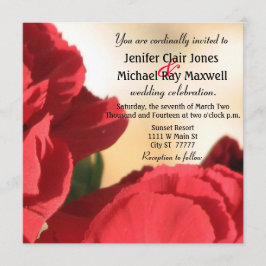 Roodhoek Roos bruiloft Kaart