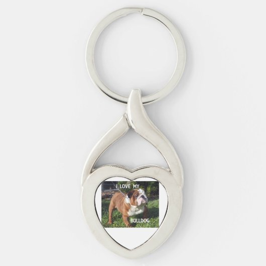 roodhond en witte liefde sleutelhanger (Voorkant)
