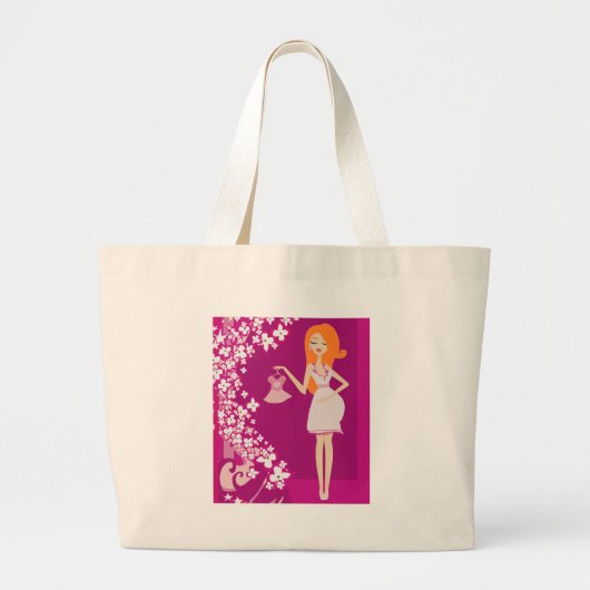 roodhoofdzwangere vrouw grote tote bag (Voorkant)