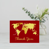 Roodkaartbestemming bruiloft bedankt folie feestdagen briefkaart (Staand Voorkant)