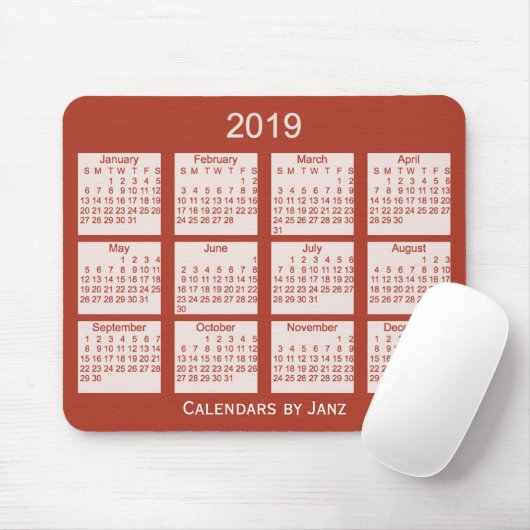 Roodkalender 2019 van Janz Muismat (Met muis)