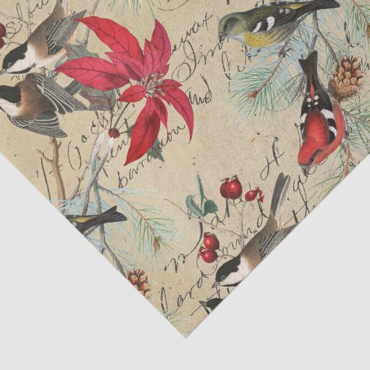  roodkalk met kerstmis in Poinsettia Tissuepapier (Detail)