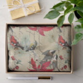 roodkalk met kerstmis in Poinsettia Tissuepapier (Geschenk)