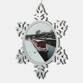 Roodkanaalboot Tin Sneeuwvlok Ornament (Rechts)