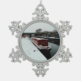 Roodkanaalboot Tin Sneeuwvlok Ornament