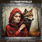 Roodkapje, de wolf, vele jaren later tissuepapier