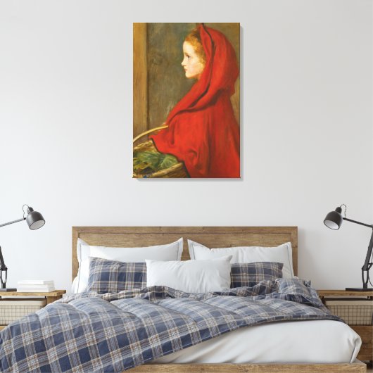 Roodkapje (door John Everett Millais) Canvas Afdruk (Insitu (Slaapkamer))