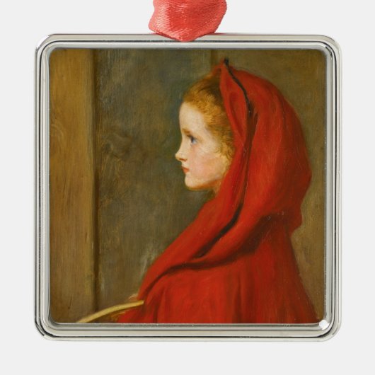 Roodkapje (door John Everett Millais) Metalen Ornament (Voorkant)