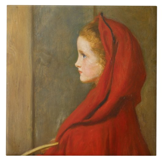 Roodkapje (door John Everett Millais) Tegeltje (Voorkant)