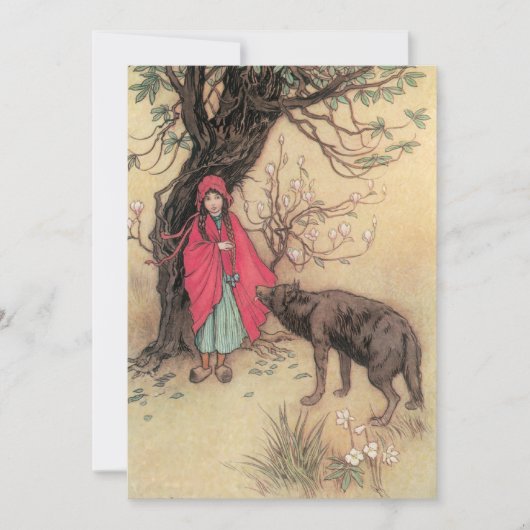 Roodkapje door Warwick Goble uitnodiging (Voorkant)