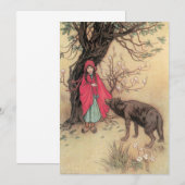 Roodkapje door Warwick Goble uitnodiging (Voorkant / Achterkant)