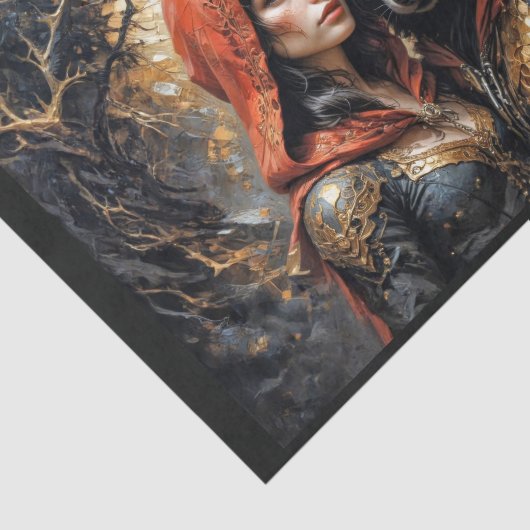 Roodkapje: een prinses en een koning tissuepapier (Detail)