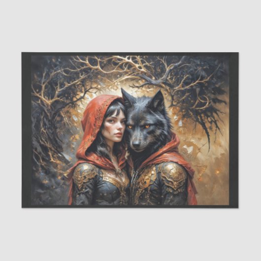 Roodkapje: een prinses en een koning tissuepapier (Voorkant)