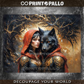 Roodkapje: een prinses en een koning tissuepapier