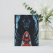 Roodkapje en de wolf briefkaart (Staand voorkant)
