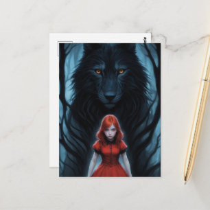 Roodkapje en de wolf briefkaart