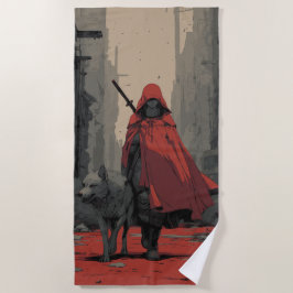 Roodkapje en de Wolf – Donkere Fantasy Strandlaken