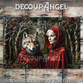 Roodkapje en de wolf: partners in de tijd tissuepapier