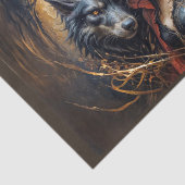 Roodkapje houdt eigenlijk van de wolf! tissuepapier (Detail)
