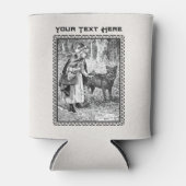 Roodkapje in het bos Bloemen Wolf Zwart Wit Blikjeskoeler (Voorkant)