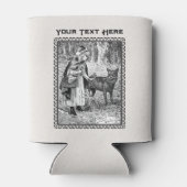 Roodkapje in het bos Bloemen Wolf Zwart Wit Blikjeskoeler (Achterkant)