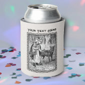 Roodkapje in het bos Bloemen Wolf Zwart Wit Blikjeskoeler