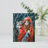 Roodkapje met de wolf briefkaart (Staand voorkant)