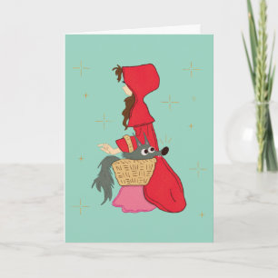 Roodkapje met wolf in mand kaart