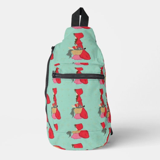 Roodkapje met wolf in mand sling bag (Voorkant)