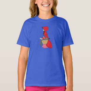 Roodkapje met wolf in mand t-shirt