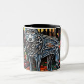 Roodkapje ontmoet De Wolf Tweekleurige Koffiemok (Voorkant rechts)