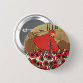 Roodkapje plukken klaprozen Button (Voorkant /achterkant)