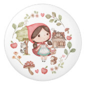 Roodkapje Schattig Whimsical Keramische Knop (Voorkant)