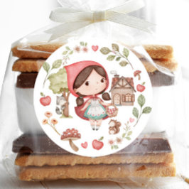 Roodkapje Schattig Whimsical Ronde Sticker