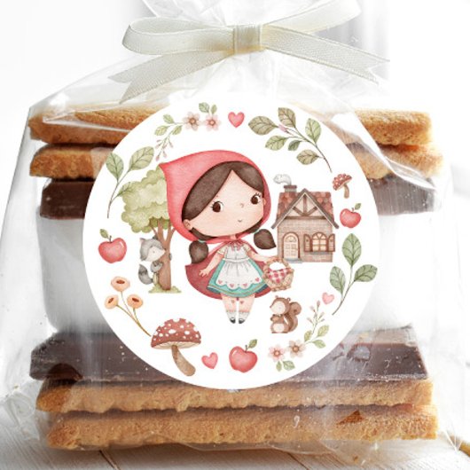 Roodkapje Schattig Whimsical Ronde Sticker