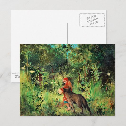 Roodkapje, schilderij briefkaart (Voorkant / Achterkant)