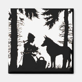 Roodkapje silhouet magneet (Voorkant)