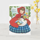  Roodkapje Verjaardag Kaart (Gele Bloem)