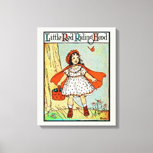 Roodkapje Vintage Mooie Canvas Afdruk (Voorkant)