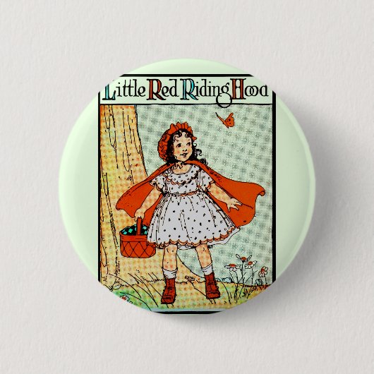 Roodkapje Vintage Mooie Ronde Button 5,7 Cm (Voorkant)