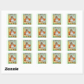 Roodkapje Vintage Mooie Vierkante Sticker (Vel)