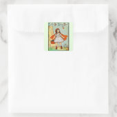 Roodkapje Vintage Mooie Vierkante Sticker (Tas)