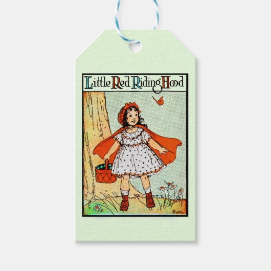 Roodkapje Vintage Schattig Cadeaulabel (Voorkant)