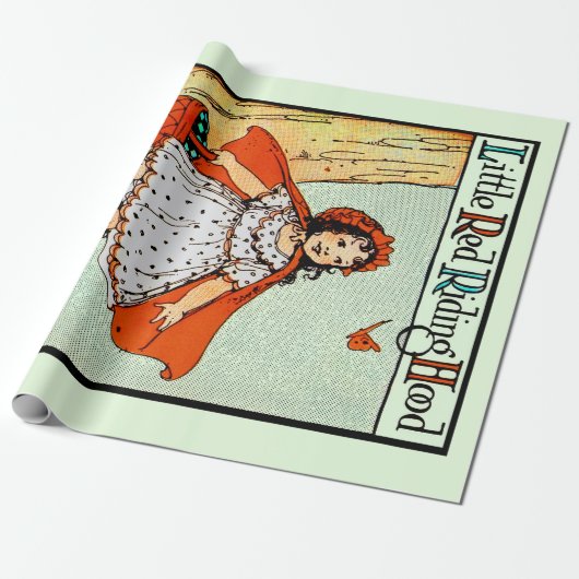 Roodkapje Vintage Schattig Cadeaupapier (Uitgerold)