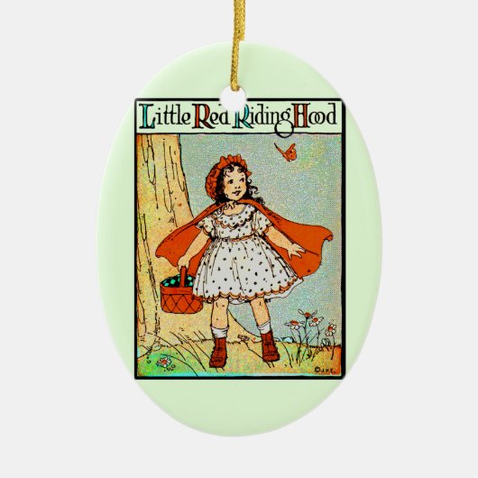 Roodkapje Vintage Schattig Keramisch Ornament (Voorkant)