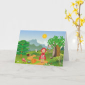 Roodkapje, Wenskaart Kaart (Gele Bloem)