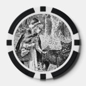 Roodkapje Wolf in Bossen Poker Chips (Voorkant)
