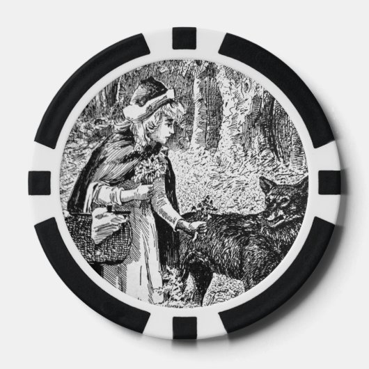 Roodkapje Wolf in Bossen Poker Chips (Voorkant)